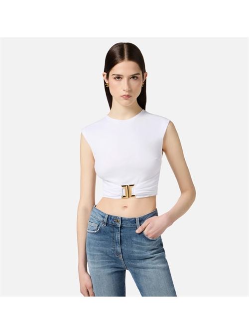 T-shirt in jersey di cotone con logo gioiello ELISABETTA FRANCHI | MA01656E2.270